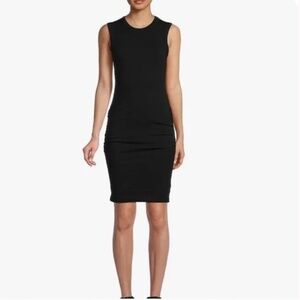 James Perse black sleeveless ruched dress, Size 1